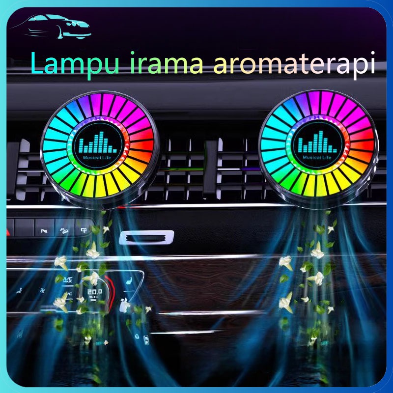 Pengharum mobil Parfum mobil Led bar lampu equalizer audio spectrum sensor suara RGB music strip