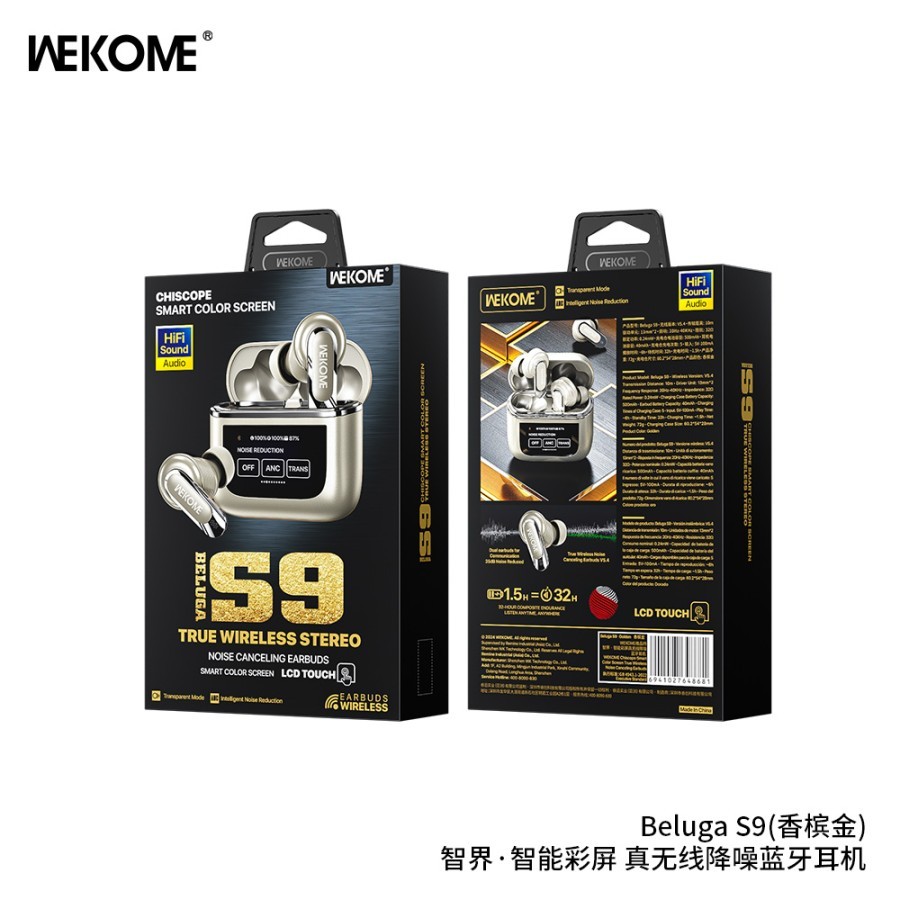 WEKOME BELUGA S9 TWS SMART COLOR SCREEN - GOLD