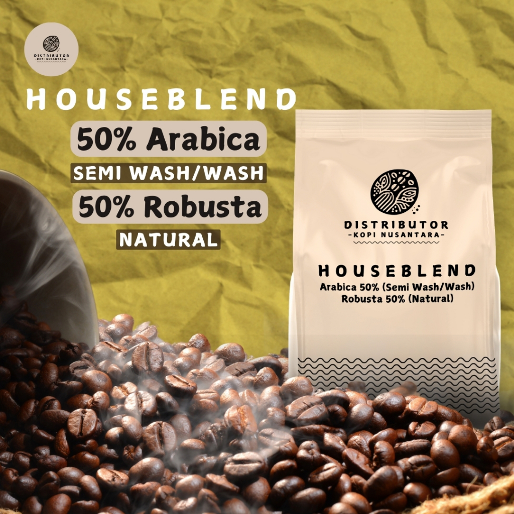 

HOUSEBLEND Arabica 50% (Semi Wash) x Robusta 50% (Natural)