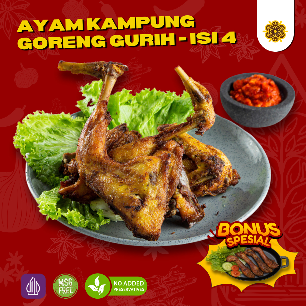 

Mama Angke Ayam Kampung Ungkep Goreng Gurih Isi 4 Homemade Non MSG Non Pengawet