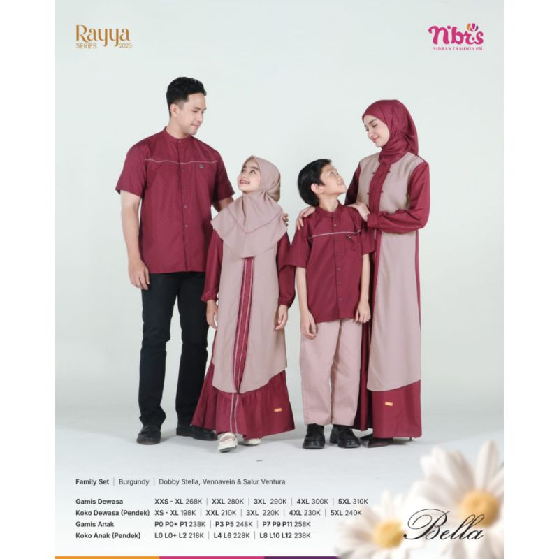 Sarimbit Nibras BELLA BURGUNDY Rayya Series Nibras 2025 sarimbit Bella Burgundy