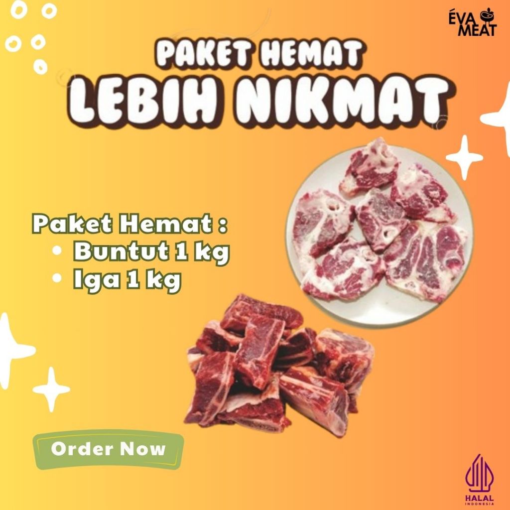 

Paket Daging Iga + Buntut / Paket Diskon Iga + Buntut / Iga Sapi / Buntut Sapi / Daging Iga Buntut