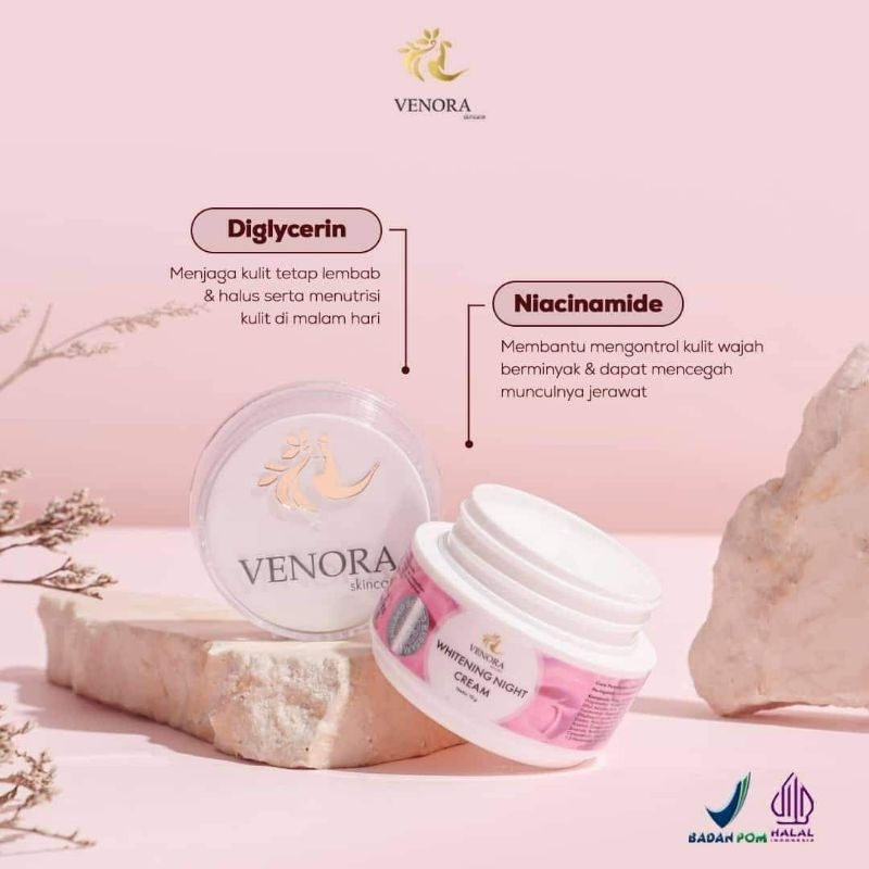 VENORA NIGHT CREAM // NIGHT CREAM VENORA // CREAM MALAM VENORA //NIGHT CREAM VENORA BRIGHTENING//CRE