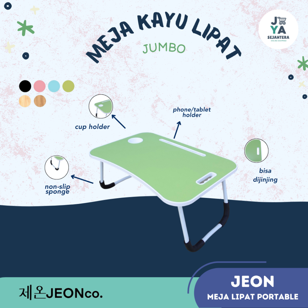MEJA LIPAT KAYU JUMBO Belajar Meja Portable Laptop Serbaguna bagus praktis