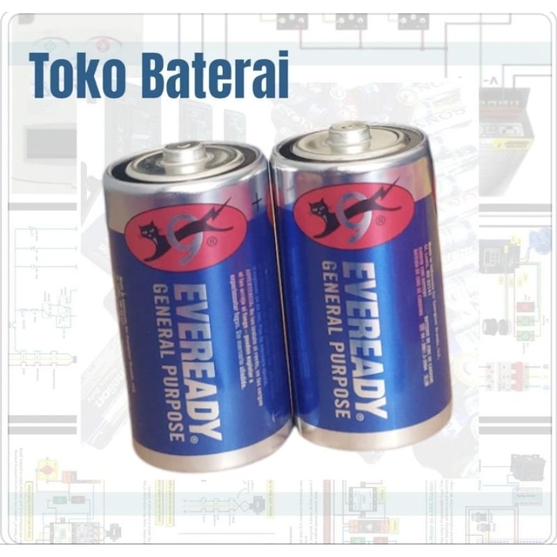 Baterai Eveready Biru Besar R20 / D jumbo isi 2 Pcs