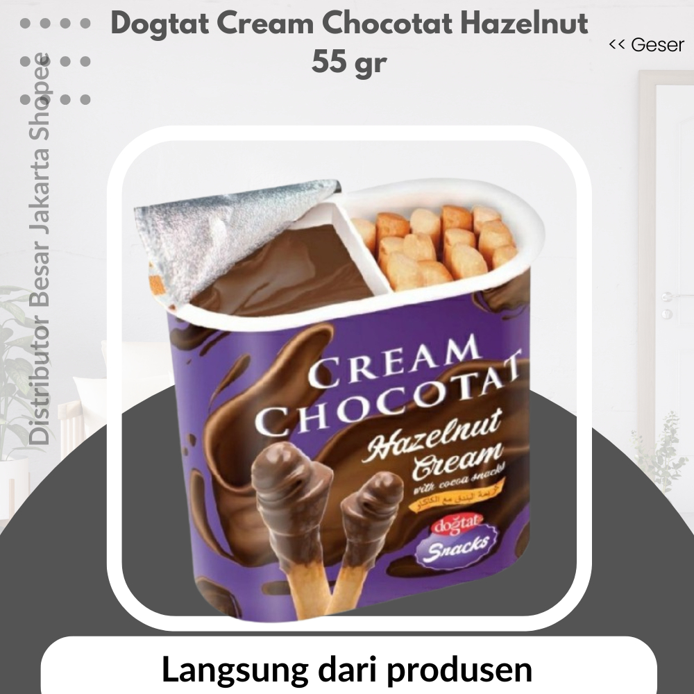 

Dogtat Cream Chocotat With Cream Hazelnut 55 gr ORIGINAL snack chiki jajanan stick cokelat coklat chocolate BISKUIT STIK DENGAN SAUS TURKEY