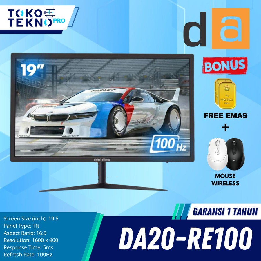 Digital Alliance DA20 RE100 / DA20-RE100 Monitor TN Panel 19" Inch 100Hz