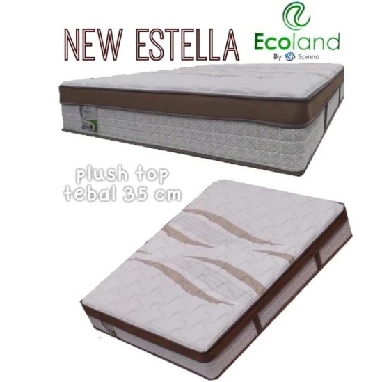 Kasur Springbed Spring Bed SPINNO Ecoland New Estella Plushtop tebal 35 cm Empuk Nyaman Murah Promo 