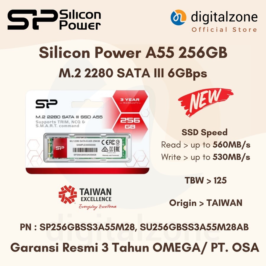 SSD M2 SATA 256GB SSD M.2 SATA 256GB SILICON POWER A55 256GB M2 SATA