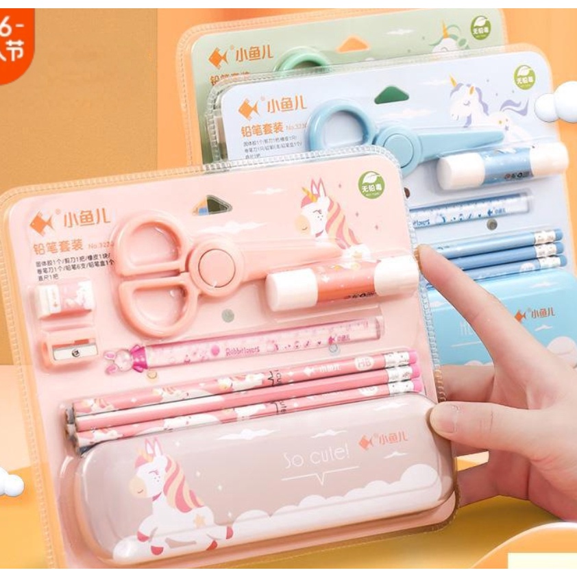 

Kilat Set Alat Tulis Siswa Kartun Anakanak 7 Buah Set Penghapus Pensil Rautan Pensil Kotak Pensil Penggaris