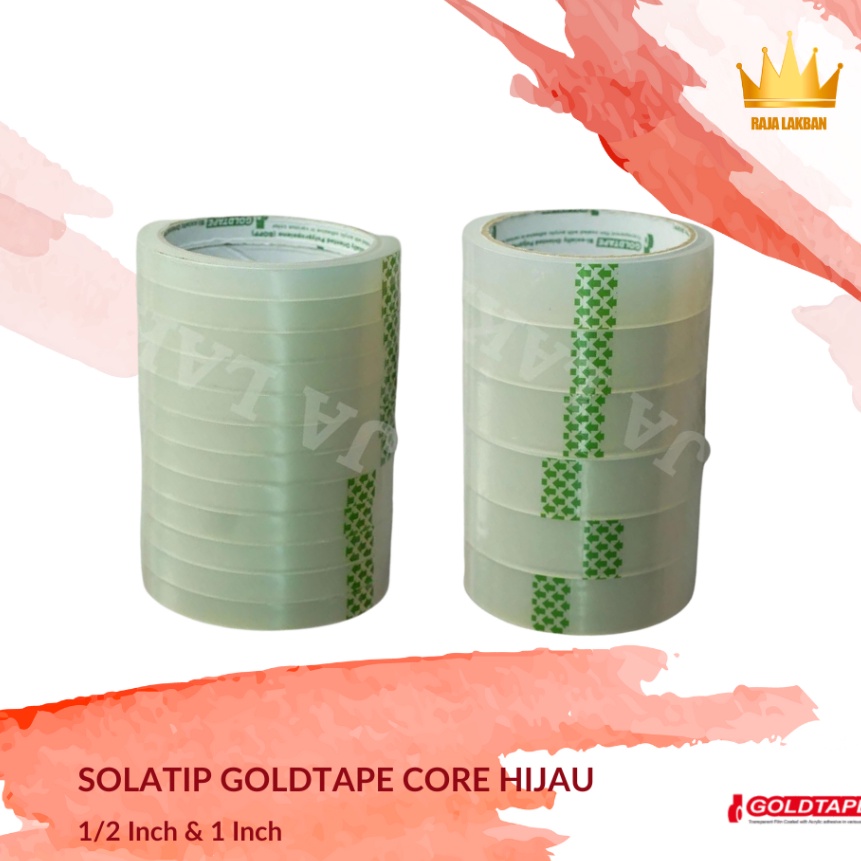 

HJ6 Isolasi Selotip Bening Solatip Goldtape Core Hijau 12mm 24mm Bening 1 Selong