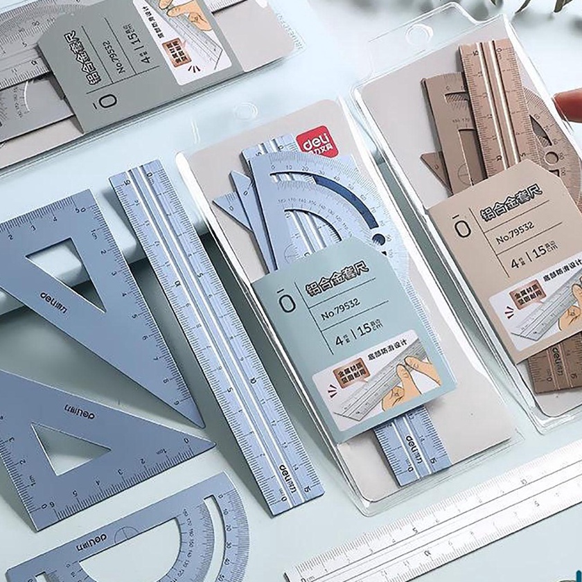 

KI3 Penggaris Geometri Bahan Alumunium BagusGood Quality Alumunium Geometry Ruler Stationary