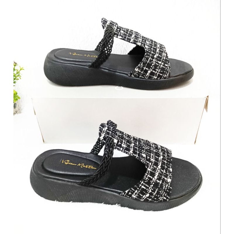 [BISA COD] TP20 Sandal Wedges Wanita 3 Cm Hak tinggi Kekinian Terbaru Korea Style