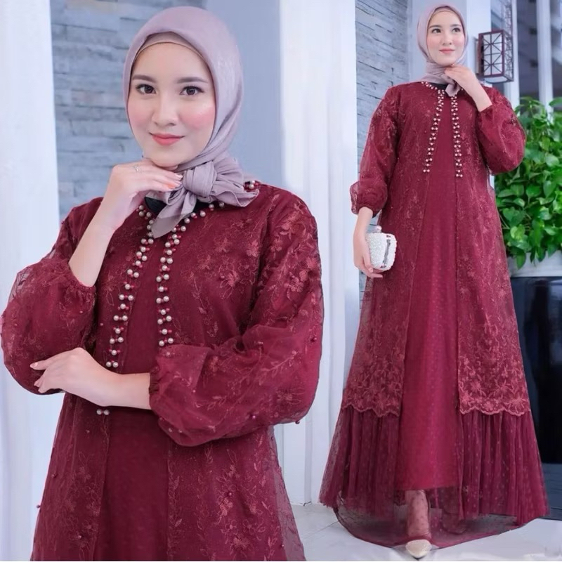 MAXI UTARI (M L XL XXL XXXL) GAMIS BRUKAT GAMIS SYARI GAMIS PESTA GAMIS KONDANGAN GAMIS TERLARIS GAM
