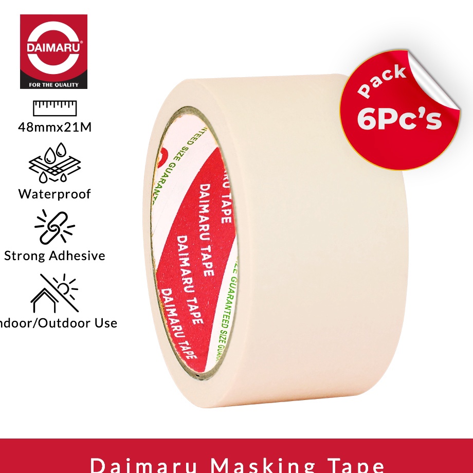 

KP8 Daimaru Masking Tape Lakban Kes Warna Cream 48mm x 21m 6 Pcs