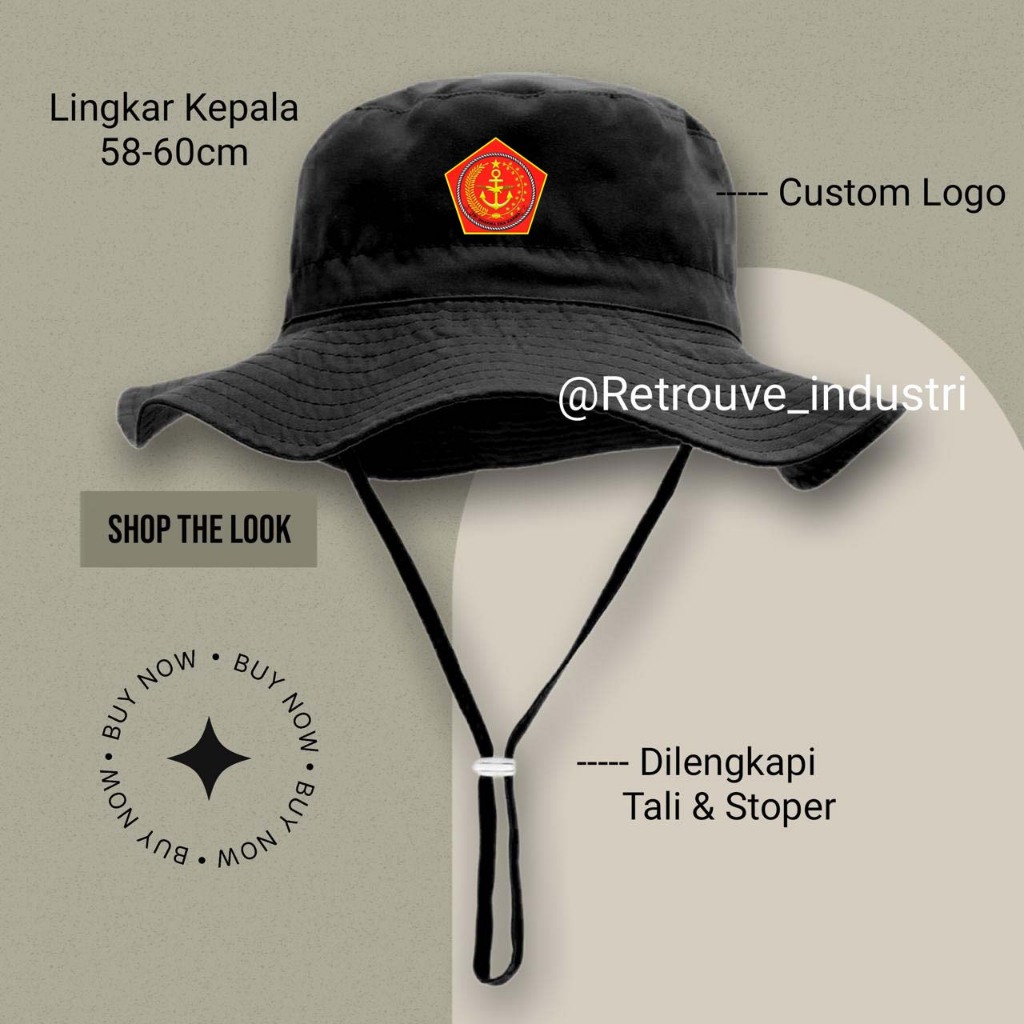 Topi Rimba Mabes TNI / Topi Gunung Outdoor Premium