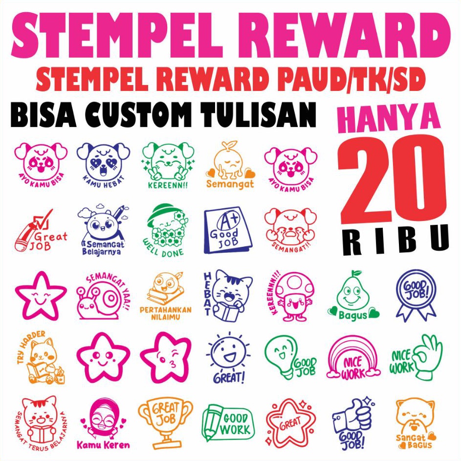 

KF7 Stempel Nilai Reward PAUD TK SD Home Schooling