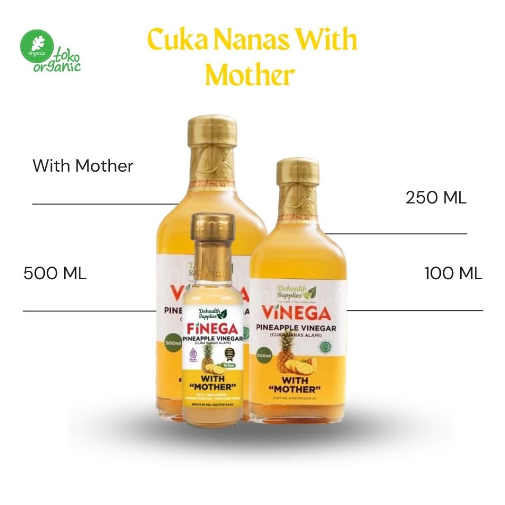 

RB22 Dehealth Supplies FINEGA CUKA NANAS Pineaple Vinegar Alami With Mother - 500ML