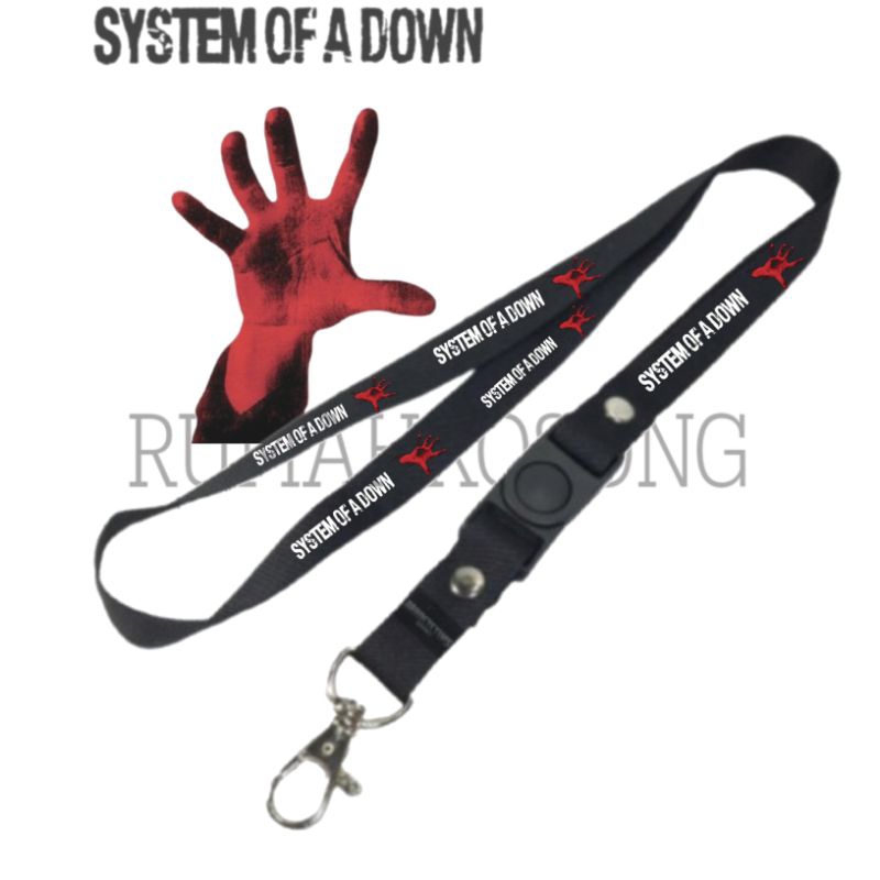 

LANYARD SYSTEM OF A DOWN / SOAD / TALI LANYARD BAND / LANYARD ART / GANTUNGAN HANDPHONE NAME TAG KARTU NAMA ID CARD / LANYARD POLOS / LANYARD HITAM