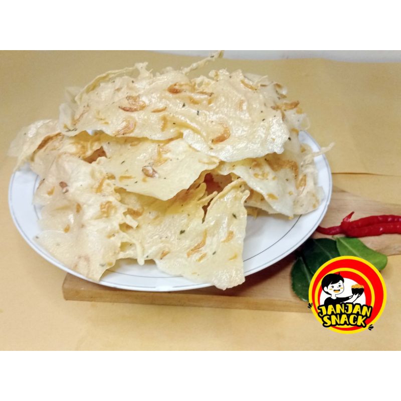 

PEYEK REBON Gurih dan Renya dengan potongan daun jeruk Home Made Toples Ukuran 5 Liter JANJAN SNACK