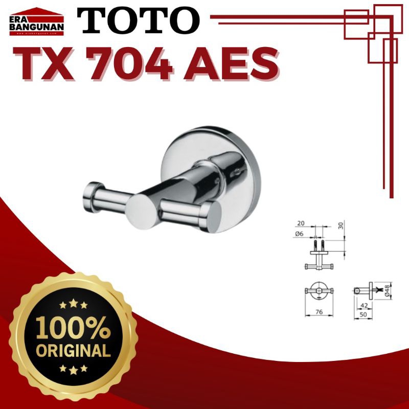 TOTO Double Hook / Gantungan toto TX 704 AES / TX704AES  ORIGINALL