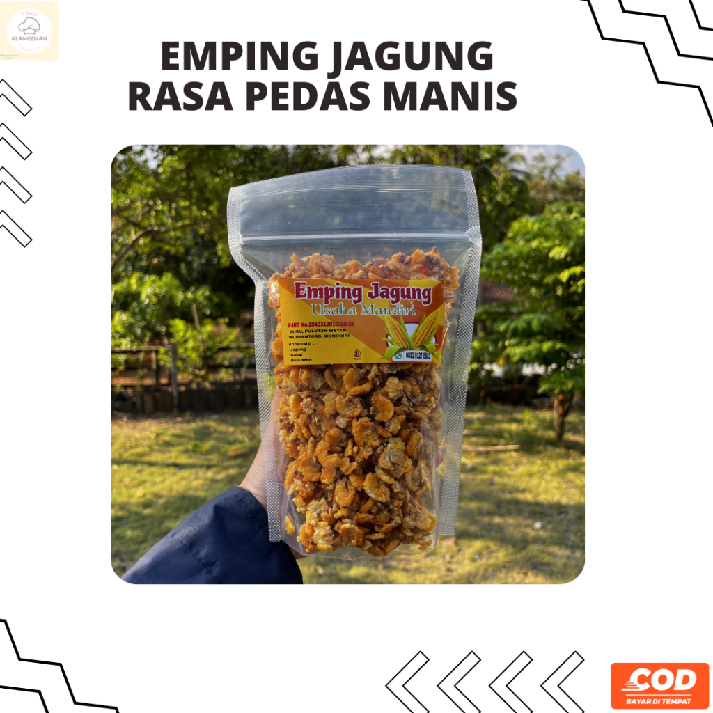

Emping Jagung Rasa Pedas Manis Kemasan Pouch 250 Gram