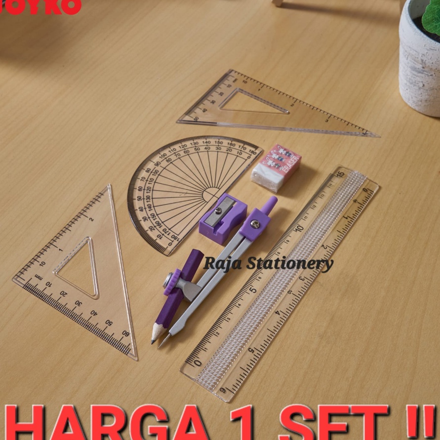 

Wah Joyko Math SET Jangka Penggaris Busur Joyko Matematika MS87