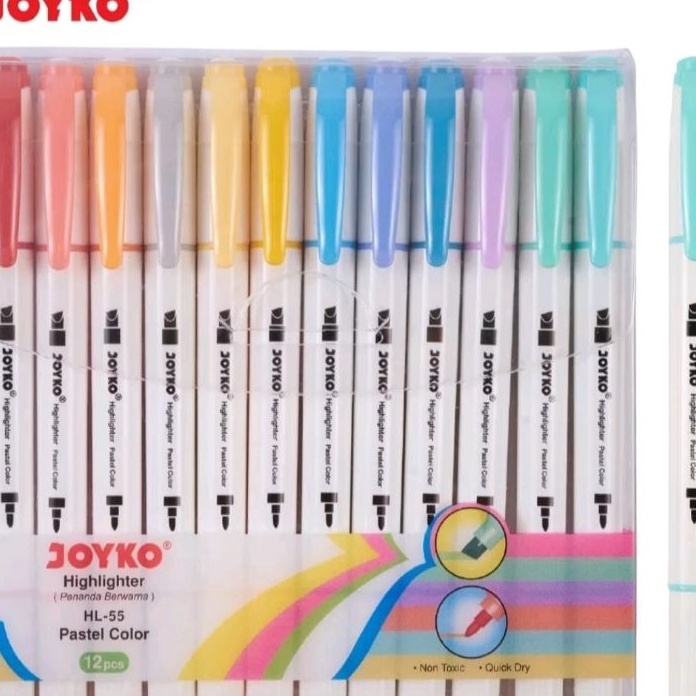 

Wow Hhlhter Penanda Warna Pastel Joyko HL55 1 Set 12 Warna
