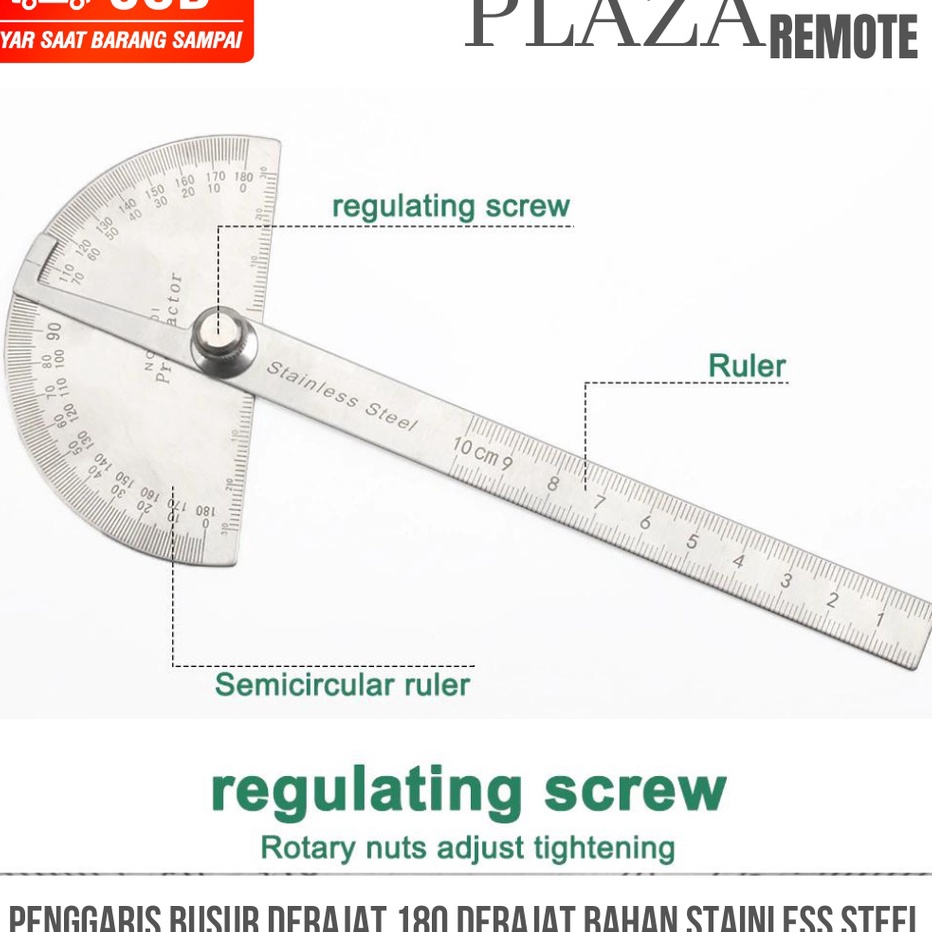 

FG2 Penggaris Busur Derajat 18 Derajat Bahan Stainless Steel Sudut Goniometer ALAT UKUR SUDUT