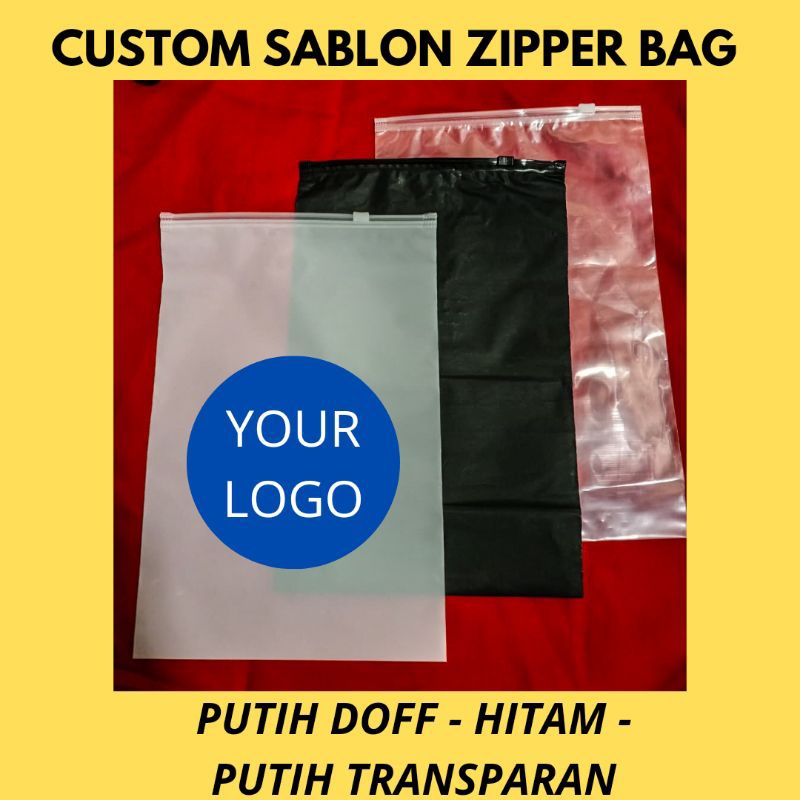 Zipper Lock / Zipper Bag / Zipper Storage Bag / travel pouch Custom Sablon Zipper Pouch