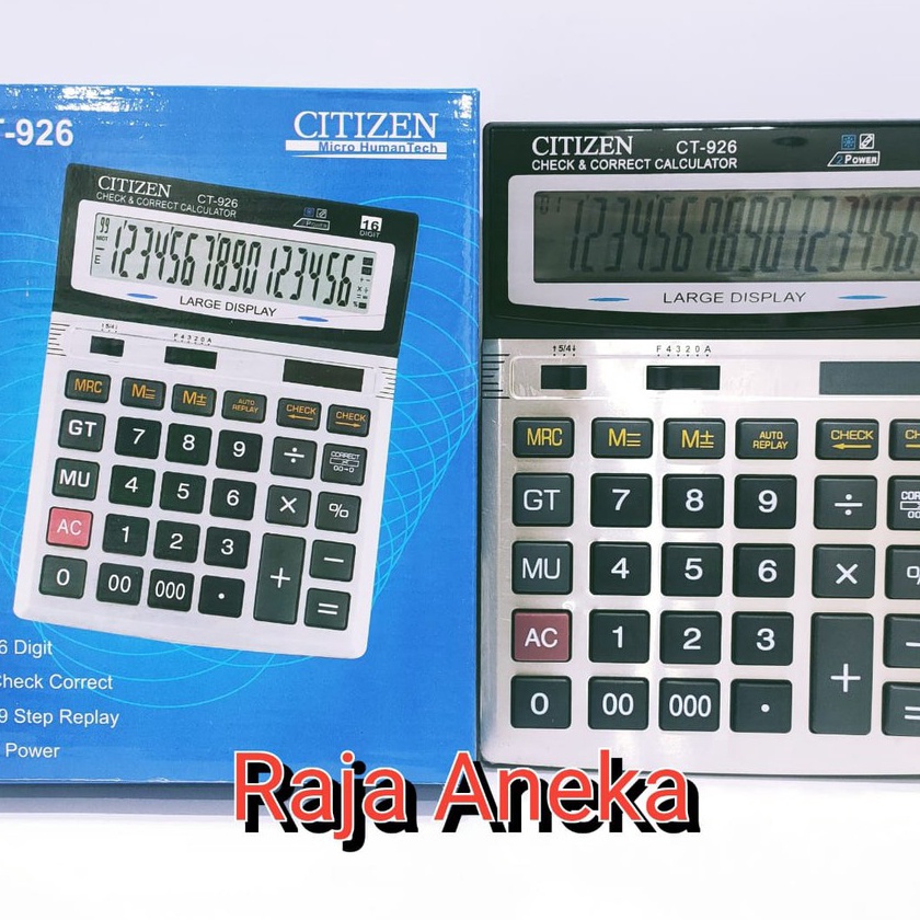 

KF7 Kalkulator Citizen CT926 16 DIT CHECK CORRECT CEK ULANG CALCULATOR AA A2 Citizen 926 CT 926 CT926