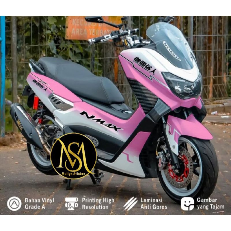decal nmax old full body gradasi pink motif kanji