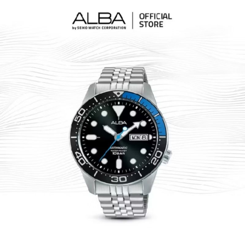 jam tangan AlBA pria AL4195 automatic stainless steel original silver watch
