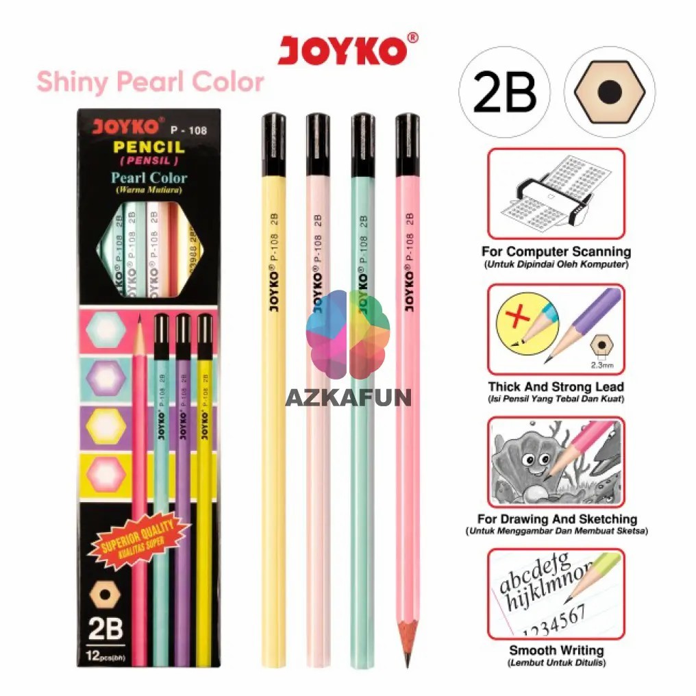 

Pensil 2B Joyko P-108 2B Pearl Pencil Joyko