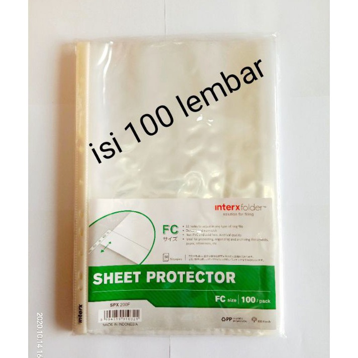 

Bonus PP Pocket Folio InterX isi 1 Lembar Sheet Protector F4 Inter X pak 1