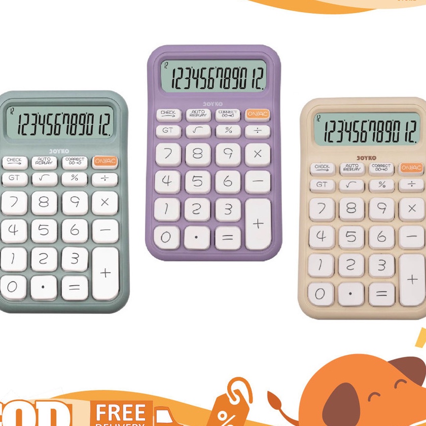 

KI3 Joyko Calculator CC62CO Check Correct 12 Dits Pastel Color Kalkulator Kecil