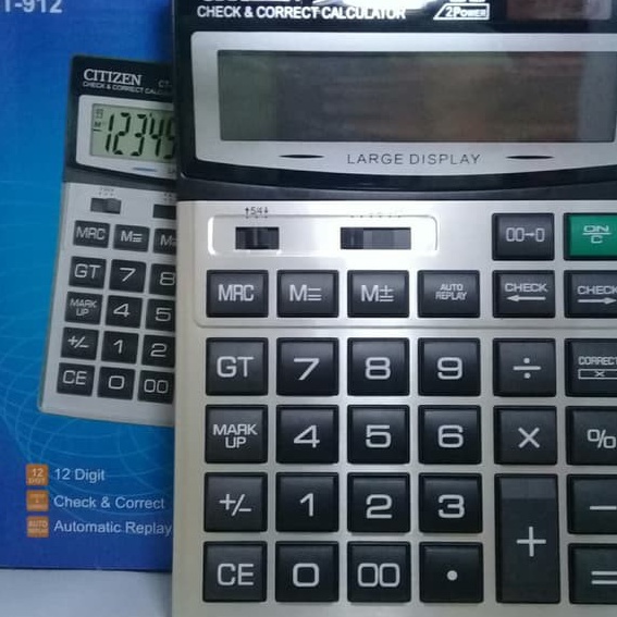 

FG2 KALKULATOR CITIZEN CT912 JUMBO SIZE ANGKA KOMPUTER 12 DIT AA A2 CALCULATOR