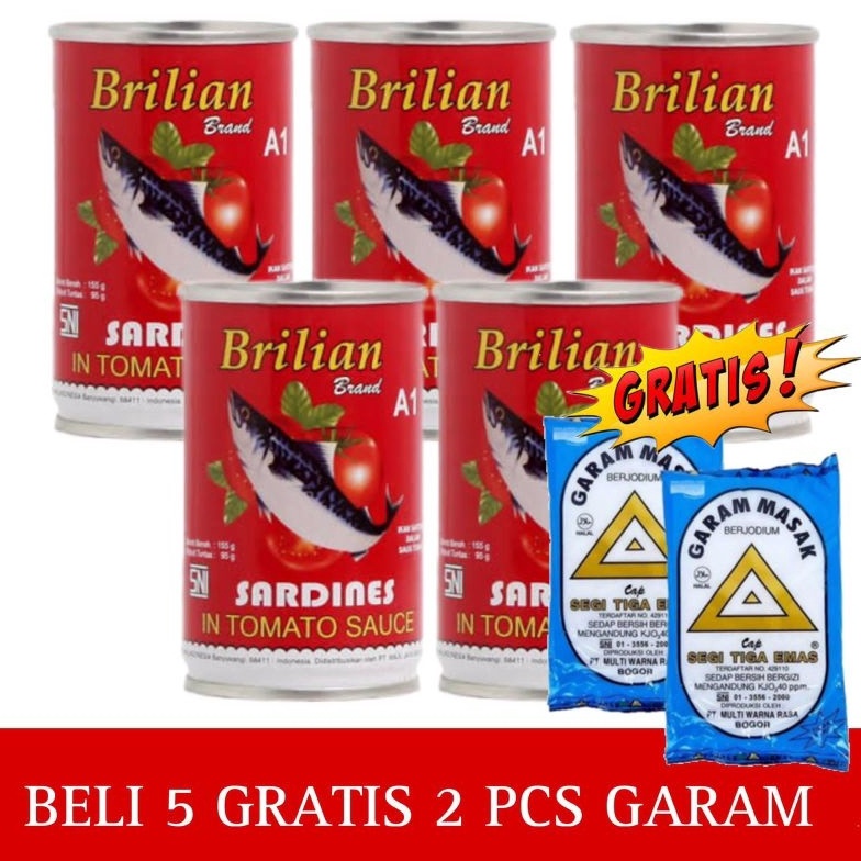 

Limited Paket 5pcs Sarden Brilian 155gram Sarden Murah Sarden Saus Tomat Sarden Murah Promo