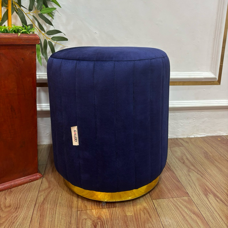 RAYA STOOL VELVET  LUXURY ROUND Diameter 50cm/ Tinggi 50cm OTTOMAN STOOL KURSI POUF BULAT VELVET SET