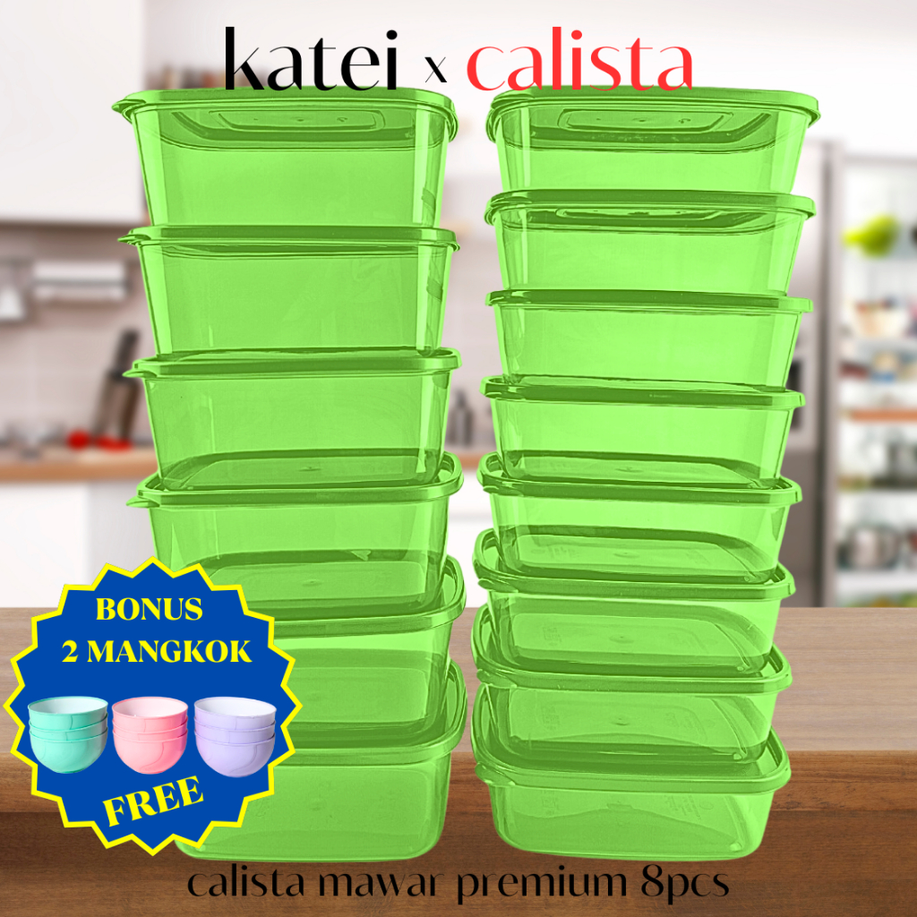 [ CALISTA ] TOPLES PLASTIK CALISTA MAWAR SET FOOD CONTAINER KULKAS 1 SET TEMPAT SAYURAN KULKAS