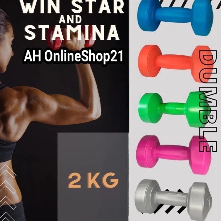 Super Kualitas Barbel 2 kg dumbel plastik alat olahraga tangan fittnes