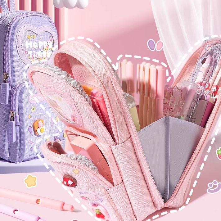 

KP8 Dengan stiker gratisPencil Case Hiasan Glitter Karakter 3D Model Tas Lucu Korea Kapasitas Tempat Pensil Aesthetic