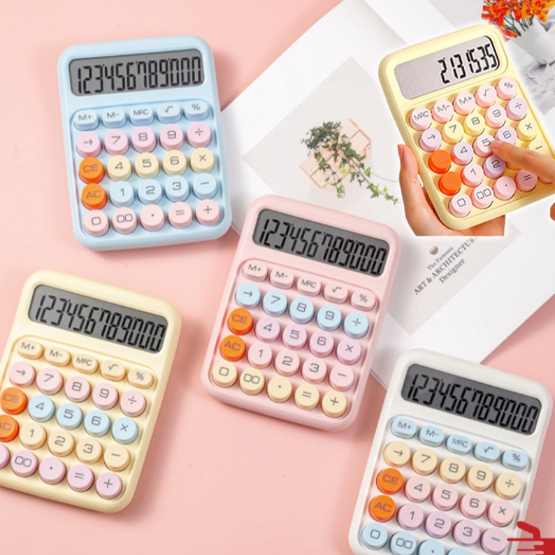 

Extra OSM JKT 6187 Kalkulator Lucu Warna Macaron 12 Dit Display Keyboard Dot Mekanik Cute Calculator Electronic Warna Permen