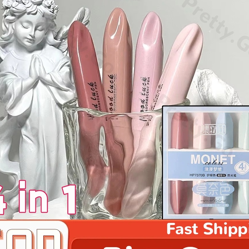 

KI3 4PcsSet Pena Stabilo Siswa 4 Warna Pena Stabilo Aesthetic Hhlhter Warna Soft Pastel Estetik Lembut Sketch Marker Pen Art Painting Spidol Pastel Warna Ringan Stationary Kit