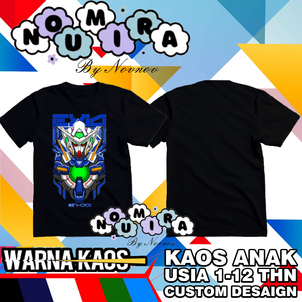 KAOS ANAK ORI/KAOS ANAK GUNDAM EXIA/KAOS ANAK CUSTOM