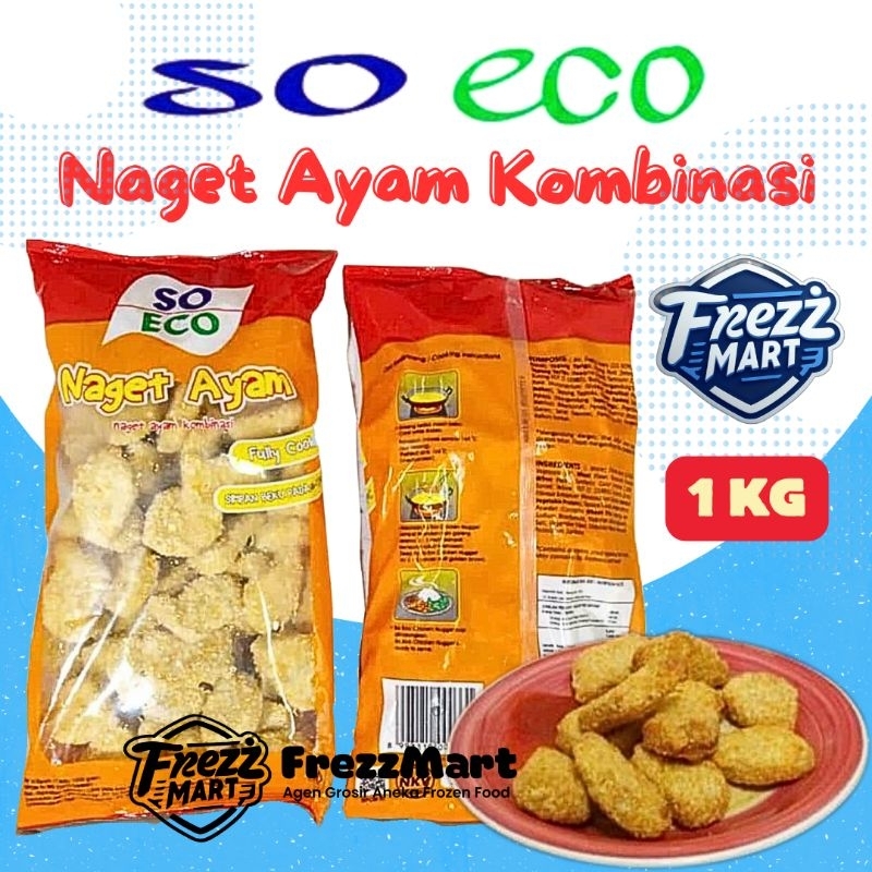 

So Eco 1kg Naget Ayam Kombinasi 1000gr Chicken Nugget.