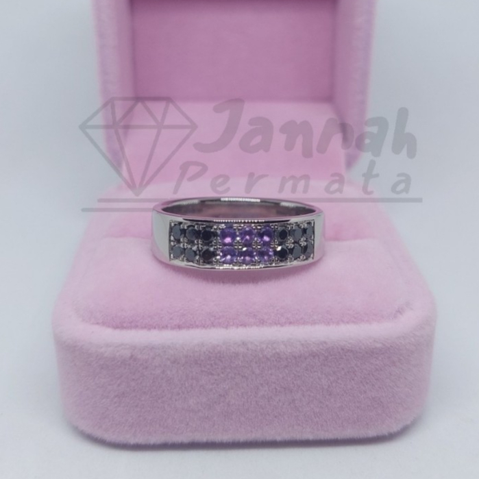 Cincin Berlian Pria Fashion Natural Berlian Hitam Asli Original Murah Intan Perak