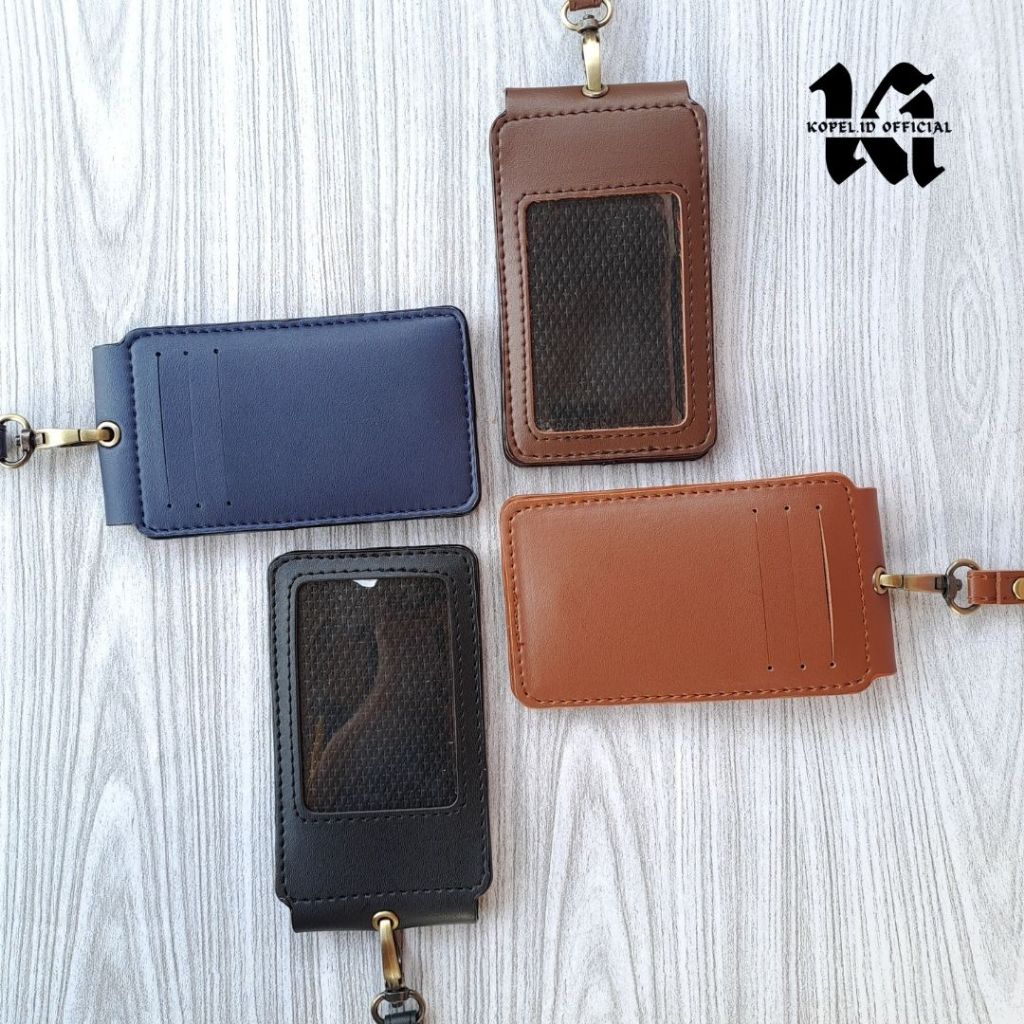 

Kopel.id Dompet ID Card Holder Lanyard Id Card Holder Kulit Name Tag Kulit Magnet Single Flip Kulit lanyard kulit simple