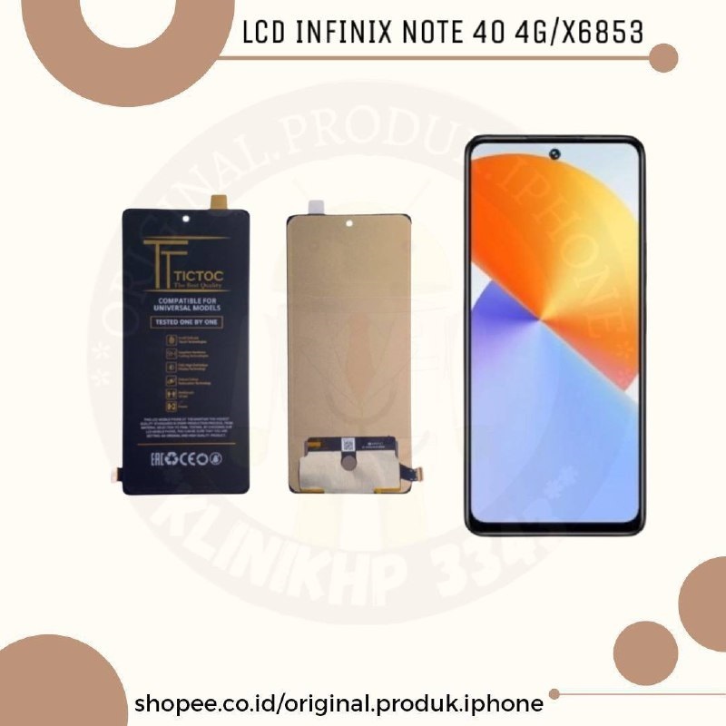 LCD TOUCHSCREEN INFINIX NOTE 40 4G/X6853 FULLSET ORIGINAL