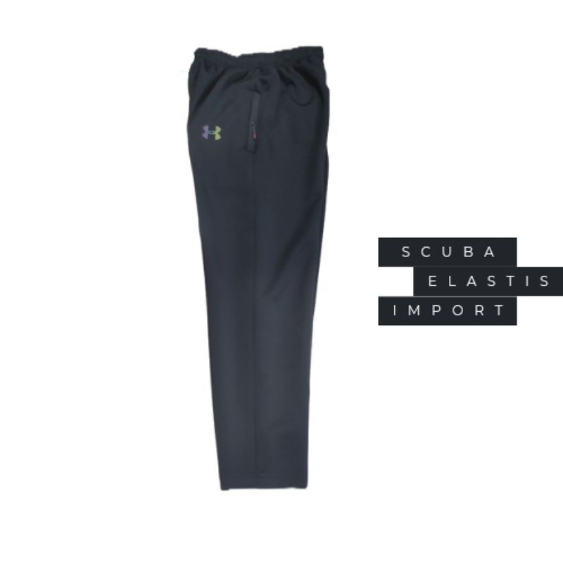 Celana running Scuba Elastis Import  pria celana training olahraga gym running senam bahan Misty Imp